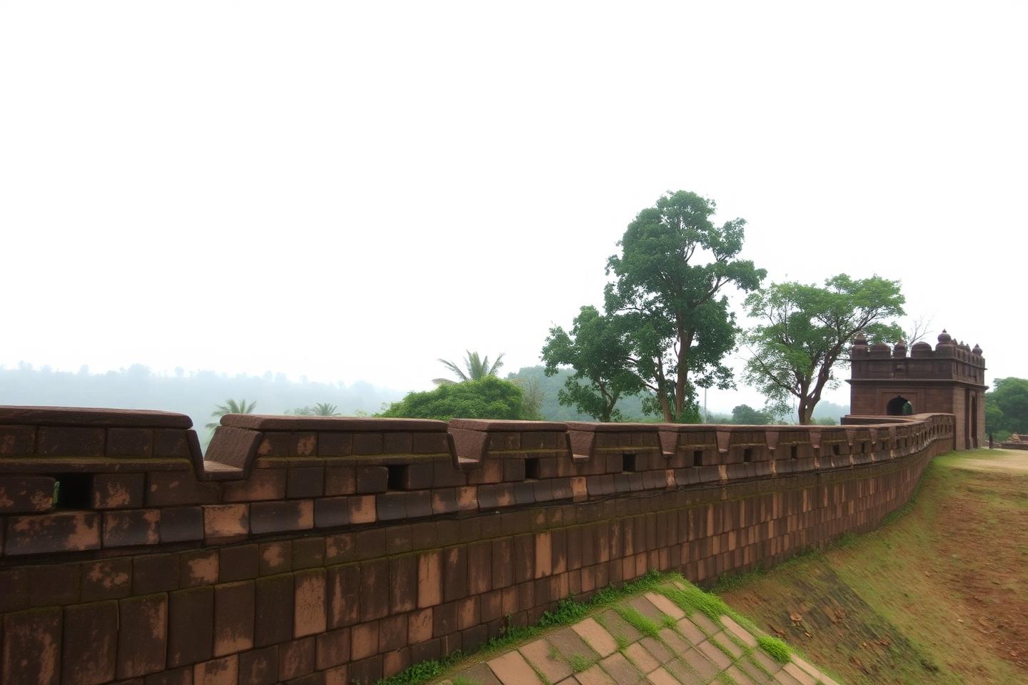 Stone ramparts of Madikeri Fort under a bright sky